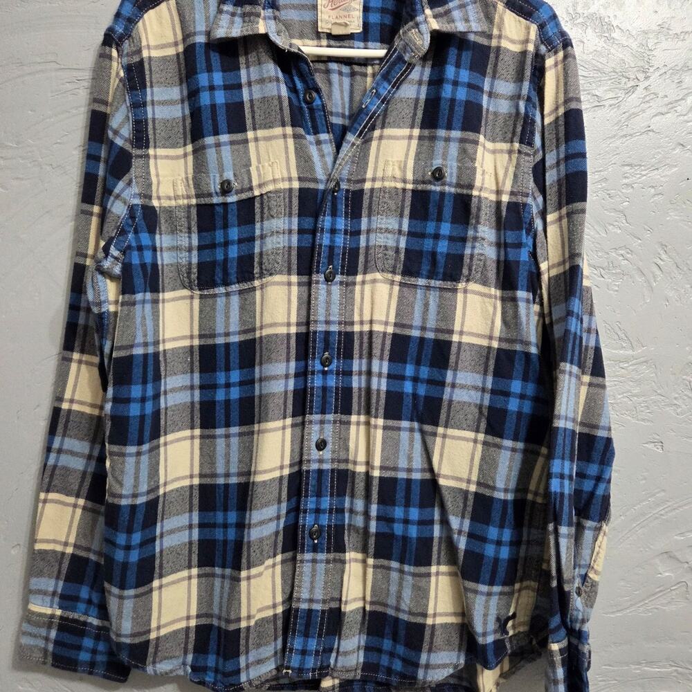 Heritage by American Eagle Outfitters Men's Blue Long Sleeve Flannel size L